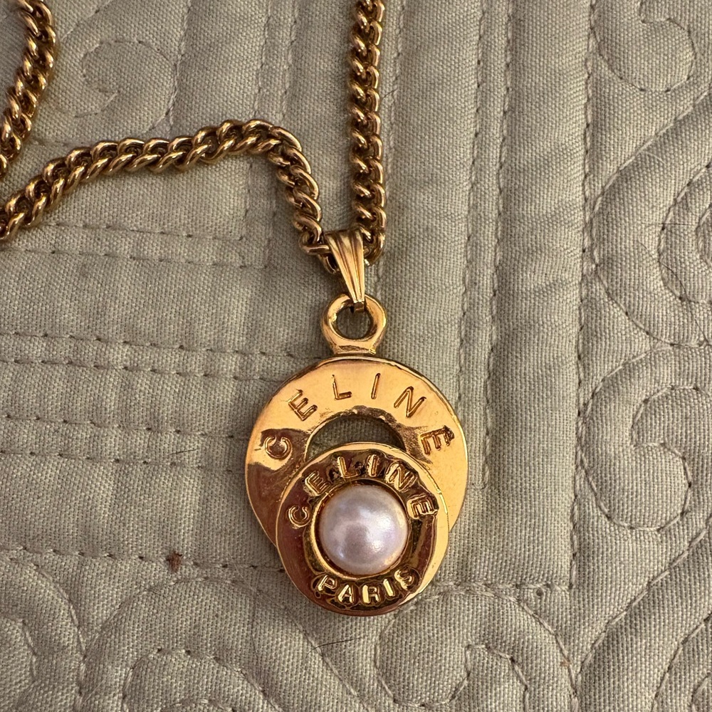 Celine Gold and Pearl Necklace